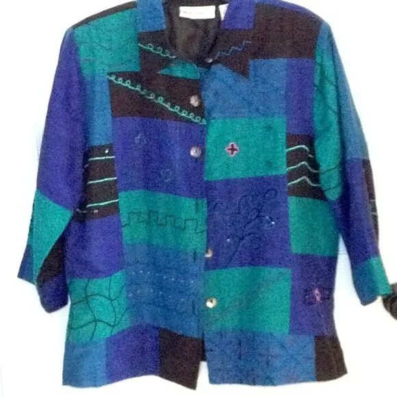 VINTAGE Draper's & Damon's "L". Sequins, Shoulder Pads, Avant Garde, Eclectic - Picture 1 of 5